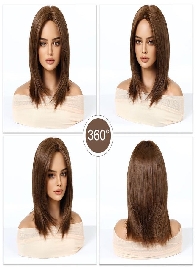 اسمي شعر مستعار قصير بني ناعم من إسمي مع غرة جانبية، يصل طوله إلى الكتف، شعر مستعار طبيعي، شعر مستعار صناعي للاستخدام اليومي، مناسب للحفلات والتنكر، للنساء - Image 5